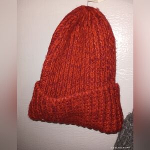 Orange Red Knitted Beanie